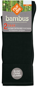 Herren Bambus K. Socke 2er Schwarz 43-46